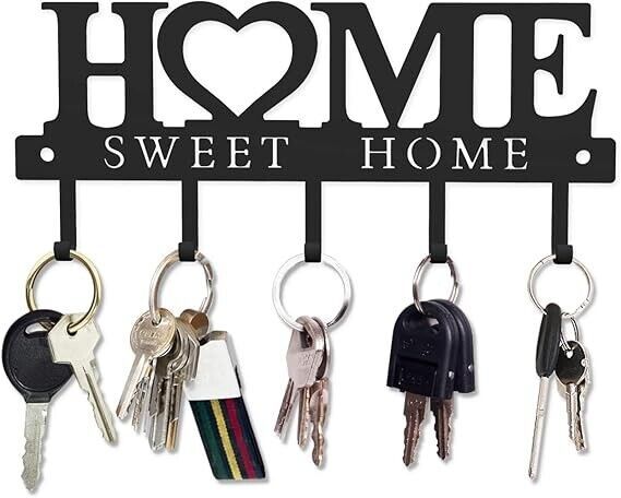 WIPHANY Key Holder Hooks Organizer Hanger Rack Wall Mounted w/ Screws &amp; ... - $9.89