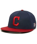 Cleveland Indians MLB OC Sports Two Tone Flat Hat Cap Men&#39;s Proflex Stre... - £18.09 GBP
