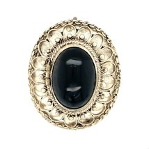 Vtg Sterling Signed Hecho en Mexico D.F. ERR Black Onyx Pill Box Brooch Pendant - £59.13 GBP