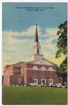 Iowa Postcard Cedar Rapids Sinclair Memorial Chapel Coe College - $3.95