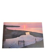 Postcard Union River Outlet Evening Sunset Lengthening Shadows Chrome Un... - $7.12