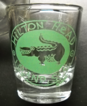 Hilton Head Island South Carolina Shot Glass Clear Glass with Stylized Alligator - £5.57 GBP