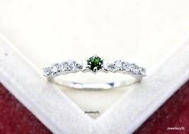 Simple Dainty Green Tourmaline Ring, Cute Natural Tourmaline Ring, 14K Gold ring - £26.67 GBP