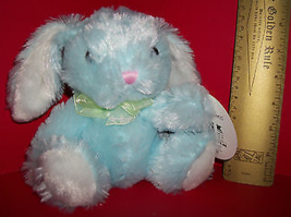 DanDee Plush Toy Blue Dan Dee Easter Holiday Bunny Rabbit Stuffed Animal Friend - $3.79