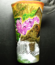 West Virginia Shot Glass Flared Style Full Color Wrap with State Landmarks Icons - £6.26 GBP