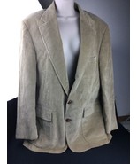 Lands End Tan Brown Corduroy Jacket Suede Elbow Patches Size 40 R - £31.34 GBP