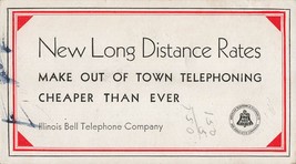 Illinois Bell Telephone Advertising Ink Blotter used New Long Distance R... - $12.37