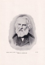 Vintage 8 x 5.5&quot; Print Brown&#39;s Famous Pictures - Henry W. Longfellow - No. 15 - $4.00