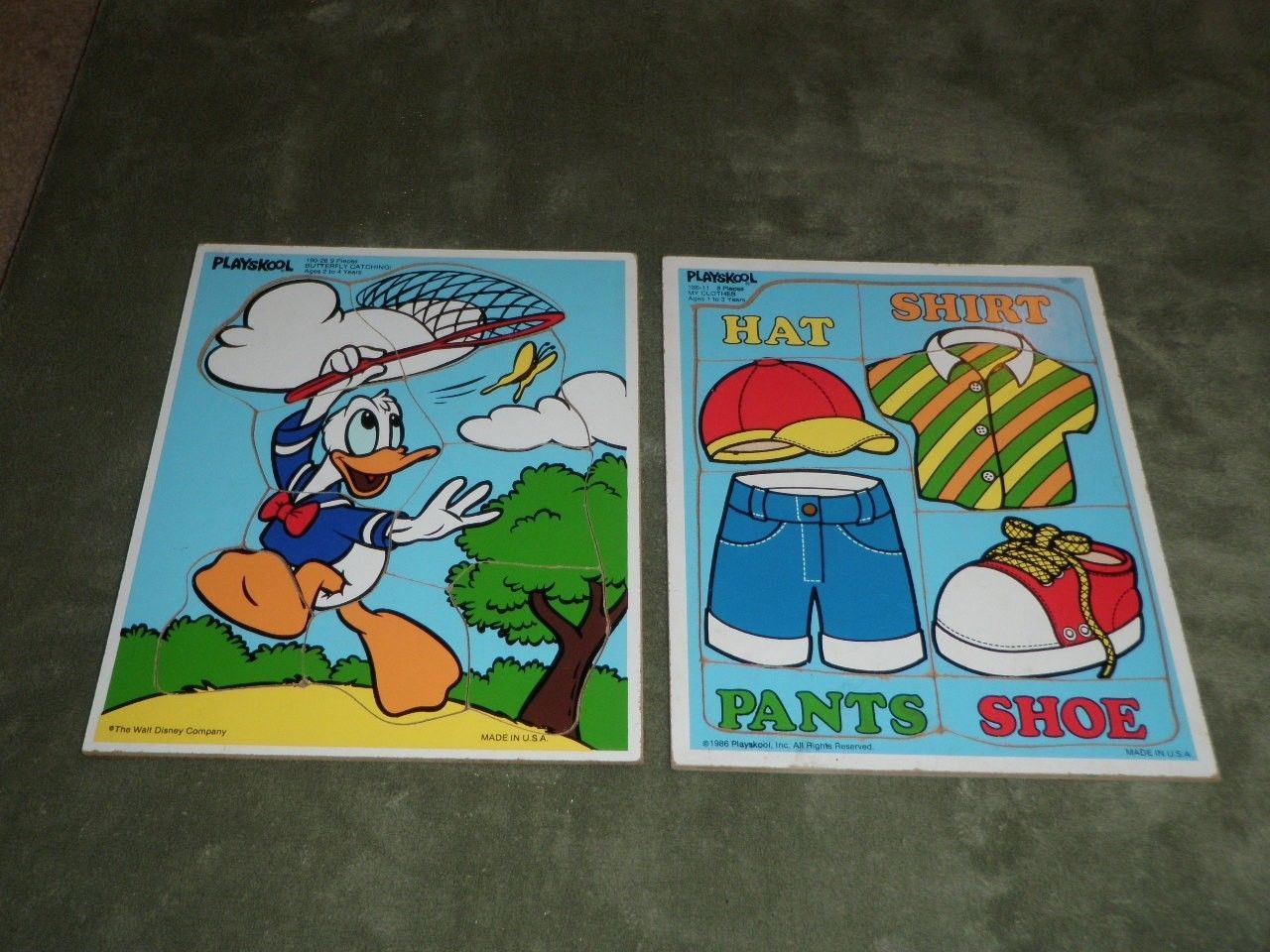 Primary image for Vintage Playskool Puzzle Lot 1986 Clothes Disney Donald Duck