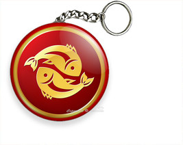 PISCES ZODIAC HOROSCOPE LUCKY ASTRO SIGN KEYCHAIN KEY FOB CHAIN RING GIF... - £11.28 GBP+