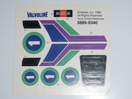 1989 Mattel Decals Stickers Valvoline #3889-0340 Vintage UNUSED - $27.43