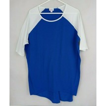 LulaRoe Men&#39;s Oversized Short Sleeve T-Shirt Blue With White Sleeves Siz... - $12.60