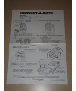 1984 Convert -A - Bots Robot DAIJIM (Yonezawa)  Instructions ONLY - $147.95 MXN