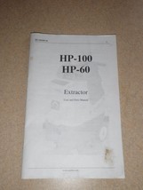 Automotive Carpet HP-100 / HP-60 Extractor Users Guide And Parts Manual (ONLY) - $11.75