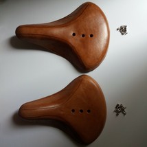 SADDLE COVER MEN OR LADIES Handmade Leather Brown Color For Vintage Bicycle - $60.00
