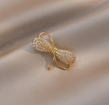 4Ct Round Cut Moissanite Bow-Knot Brooch Pin 14K Yellow Gold Plated - £205.70 GBP