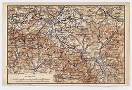 1886 Map Of Zittau Raichenau Bogatynia Frydlant Poland Germany Bohemia Czech Rep - £17.07 GBP