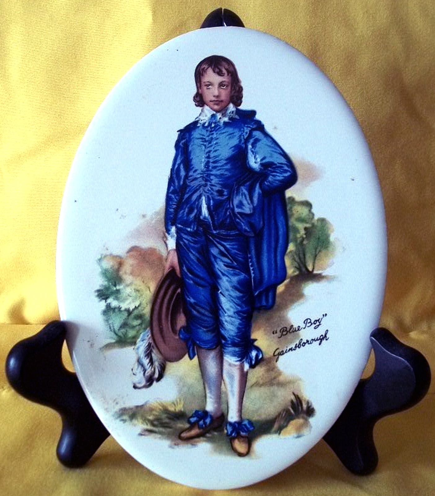 Primary image for BLUE BOY ~ H&R Johnson, Thomas Gainsborough, 6"x4" Oval Tile circa 1970s ~ PLATE