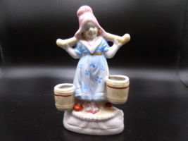 Vintage Girl carrying water buckets figurine Made in occupied Japan - $9.90