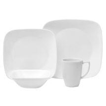 Corelle Pure White 16-piece Square Dinnerware Set - £156.91 GBP