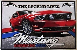 Mustang-American Bred Embossed Metal Sign - $16.95