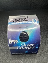 Leggs Sheer Energy Control Top Medium Support Leg Pantyhose #65609 Q JET BLACK - £7.76 GBP