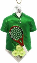 Kurt Adler Noble Gems Tennis Outfit Shirt Glass Christmas Ornament NB1333 - £16.74 GBP