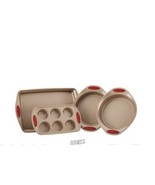 Rachael Ray 4-Piece Non-Stick Silicone Grip Bakeware Set Cranberry Red 1... - $37.99