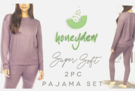 *Honeydew Ladies&#39; Hacci 2-Piece Super Soft Pajama Set, Amethyst - £18.42 GBP