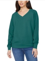 Buffalo Womens Sweater Green Teal V-Neck Pullover Fleece Heavyweight Lon... - $39.99