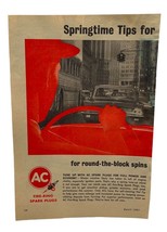 AC Fire Ring Spark Plugs Vintage 1963 Print Ad  Auto Parts Original Colo... - £7.87 GBP