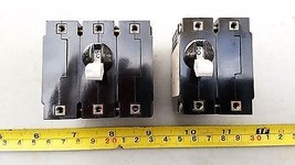 21UU74 PAIR OF CIRCUIT BREAKER / SWITCHES: 3 GANG 250V 0.5, 15, 15A; 2 G... - $15.81