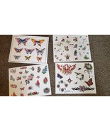 LOT 4 Spaulding Official Tattoo Flash Wall Art Sheet Color Butterfly flo... - $904.18 MXN