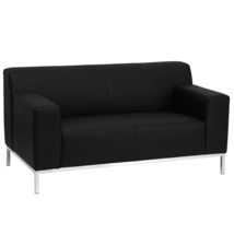HERCULES Definity Series Contemporary Black LeatherSoft Loveseat with - £872.08 GBP