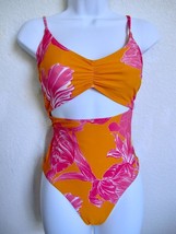 Athleta Kailua Moor Cutout One Piece Swimsuit S Mango Orange Pink - £23.10 GBP