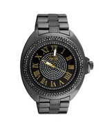 Black Dial Gold Roman Numeral Classic Bling Metal Watch - £33.56 GBP