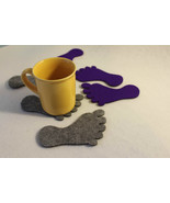 Felt Coaster Foot Shape Set of 4 Handmade Ireland - £7.69 GBP