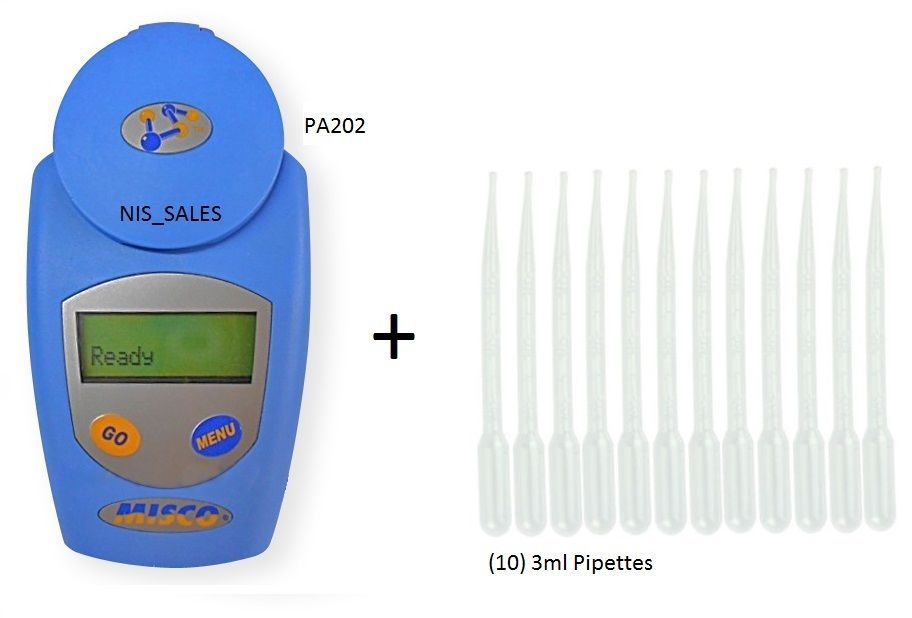 $409.99 Misco Palm Abbe PA202 1.333-1.504 Refractive Index 10 Pipettes FREE S&H