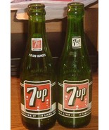 Vintage 7-Up Orange Label Soda Bottle 7 Fl Oz sold in lot of 2 bottles d... - £11.70 GBP