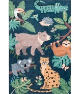 Rugease Rug Multicolor Animals Children 4&#39; X 6&#39; Stain Resistant Rectangular - $89.99
