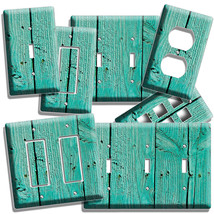 RUSTIC GREEN PAINTED CRACKED WOOD LIGHT SWITCH WALL PLATE OUTLET COUNRY ... - £13.45 GBP+