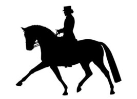 Dressage Horse and Rider Equine Decal Black Silhouette Profile Sticker o... - $94.05 MXN