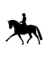 Dressage Horse and Rider Equine Decal Black Silhouette Profile Sticker o... - $5.00