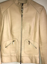 karen millen leather jacket Biker Camel Soft Winter Fall S - £70.50 GBP