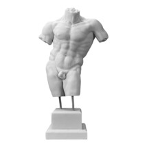Male Body Torso Naked Man Erotic Nude Art Sexy Greek Statue Sculpture Copy White - £235.52 GBP