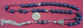 Greek Komboloi Genuine Ceylon Blue Sapphire &amp; Sterling Silver Extreme ra... - $433.62