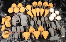 50pc 1/4&quot; Shank MOUNTED STONES Assorted Grits and Shapes grinding grinde... - £24.03 GBP