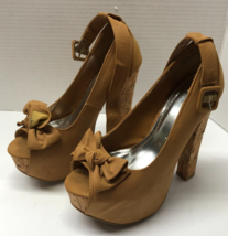 Bamboo Womens Size 7 1/2 Platform Super High Heel Peekaboo Toe Shoes - $14.85