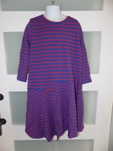 Crewcuts Blue/Red Stripe LS Back Zip Dress Size 8 Girl&#39;s - £15.96 GBP