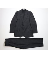 Vtg 90s Streetwear Mens 40R 2 Piece Wool Blend Wedding Suit Gray Striped... - $3,090.18 MXN